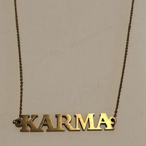 Nameplate "KARMA" Charm Pendant Necklace